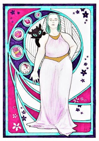 Total price: 100,- EUR (Full body: 50,- EUR; A4 Format: +25,-; Color: +25,- EUR)